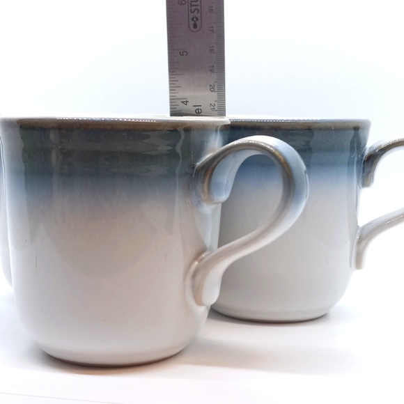 4 VINTAGE BLUE GRAY OMBRÉ NORITAKE JAPANESE STONEWEAR COFFEE TEA MUG CUPS - Picture 5 of 9